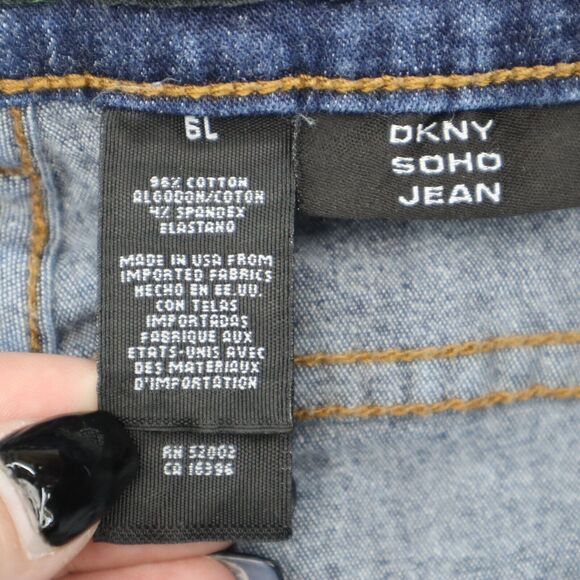 DKNY Pants Womens 6L Blue Bootcut Mid Rise Denim Button Zip Medium Wash Jeans - Picture 4 of 16